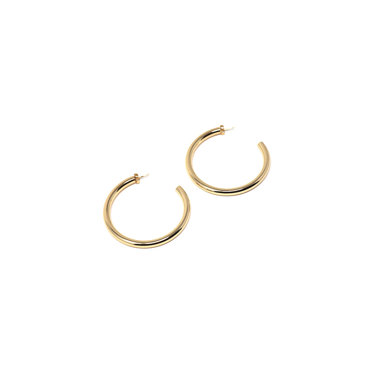 4K Gold Dipped Smooth Hoop Earrings
