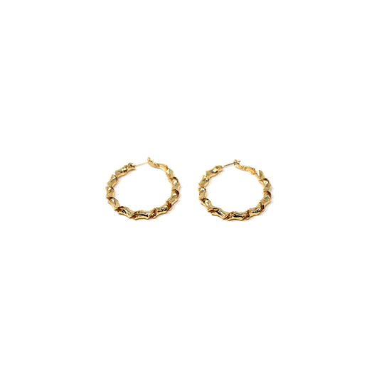 14K Gold Dipped Twisted Hoop Earrings