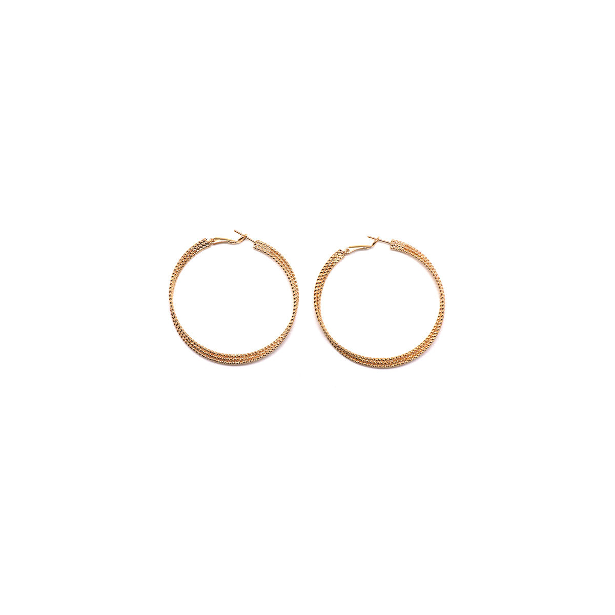 1.5" 2.5" gold hoop earrings textured