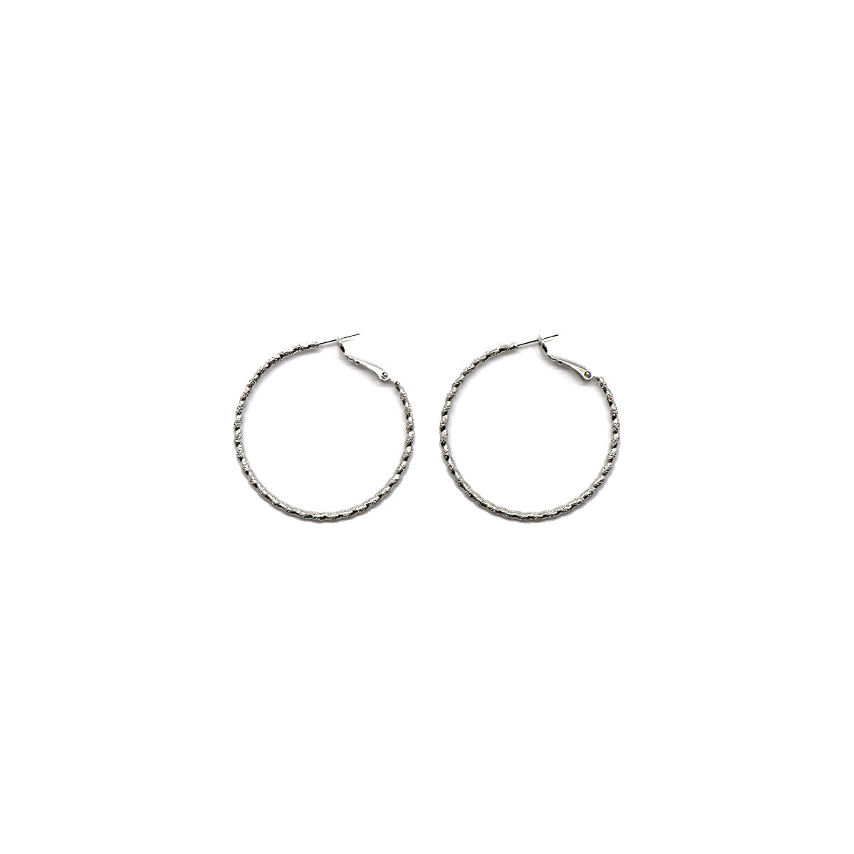 1" silver hoop earring