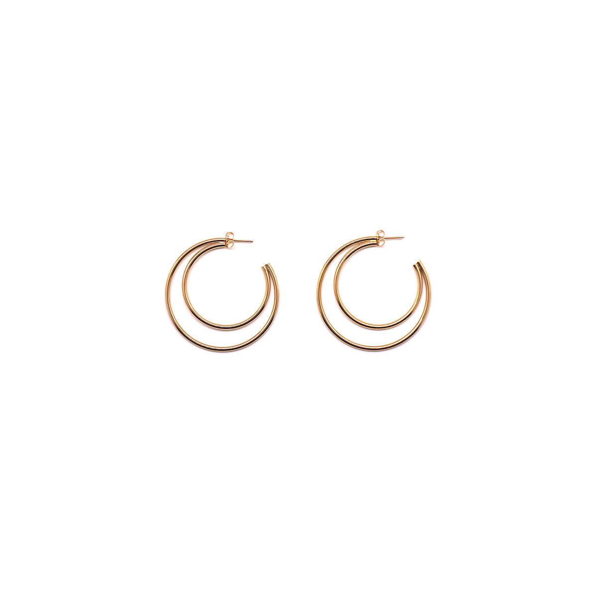 Metal Double Hoop Earrings